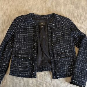 Elegant Navy Tweed Blazer